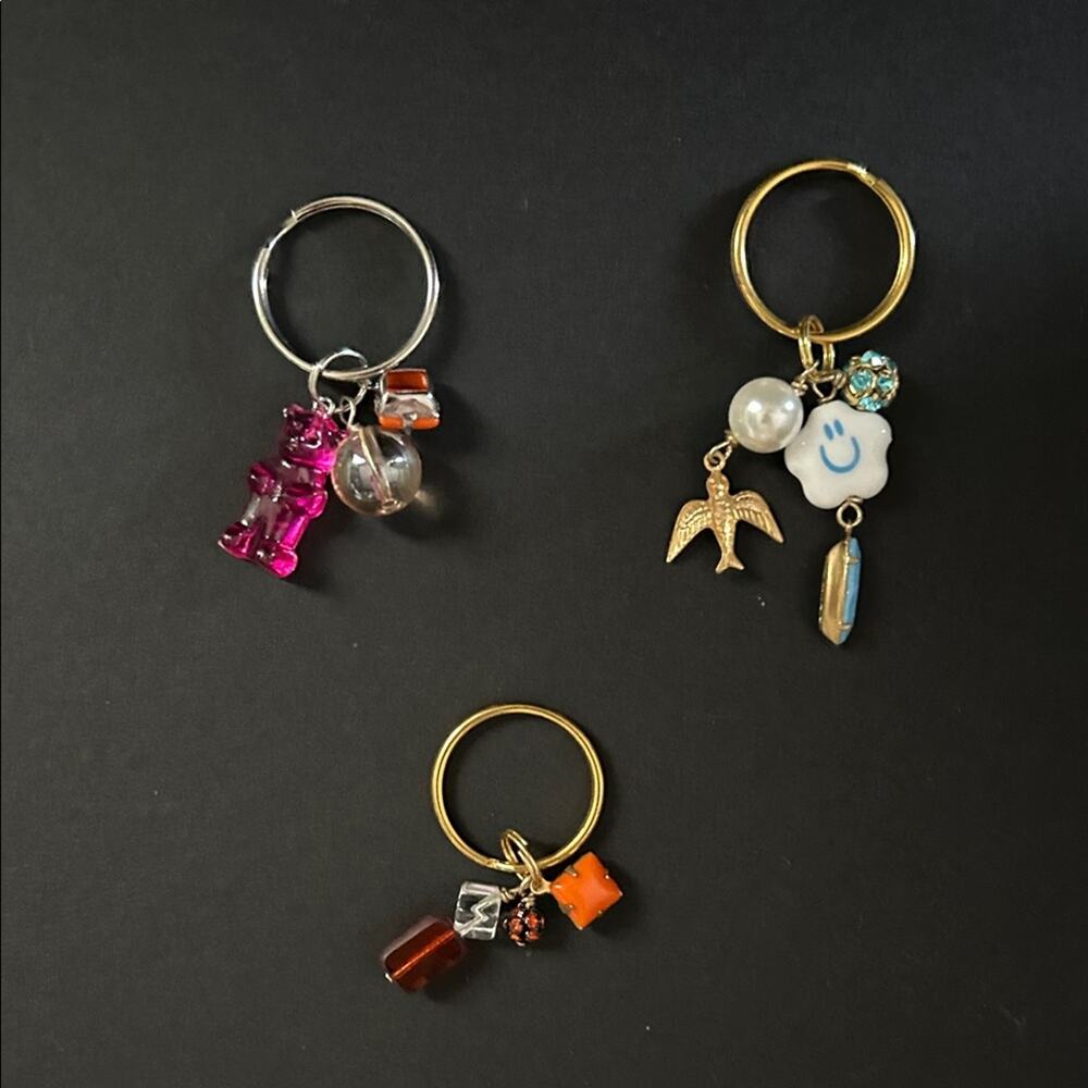 Playful and Fun Themed Set of 3 Key Rings, Perfect For Gifting and Keeping